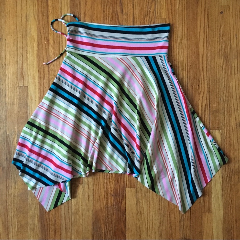 Daytrip striped knit asymmetrical skirt. Size XL